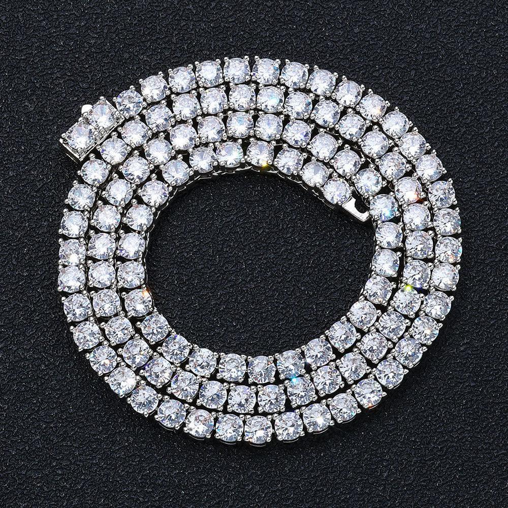Tennis Chain Necklace with Zircon Stones and Spring Clasp for Men | Caratix Jewelry - CaratixJewelry
